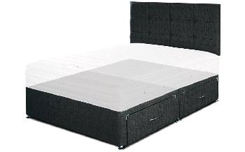 Airsprung Universal Divan Base, Single, Faux Leather - Black, No Headboard Required, No Storage