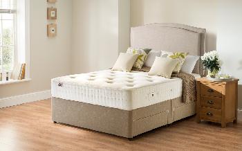 Rest Assured Belsay 800 Pocket Ortho Divan Bed, Double, No Storage, No Headboard Required, Sandstone