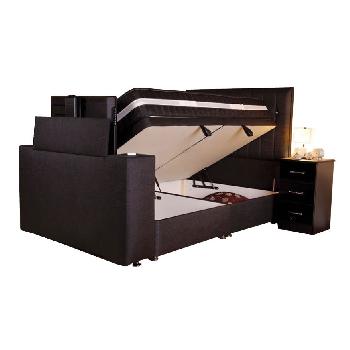 Sweet Dreams Image Sparkle Luxury Divan TV Bed Double Chocolate No Drawers Base Only
